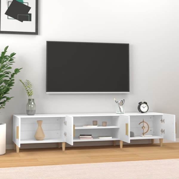 vidaXL tv-bord 180x31,5x40 cm konstrueret træ hvid -  TV-møbler