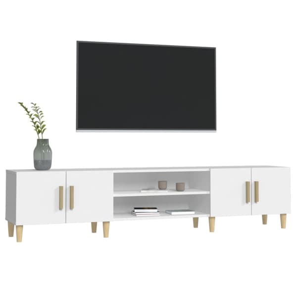 vidaXL tv-bord 180x31,5x40 cm konstrueret træ hvid - TV-møbler