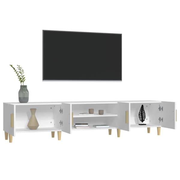 vidaXL tv-bord 180x31,5x40 cm konstrueret træ hvid - TV-møbler