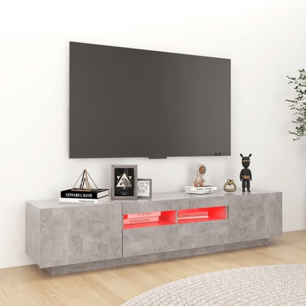 vidaXL TV-taso LED-valoilla betoninharmaa 180x35x40 cm -  TV-tasot