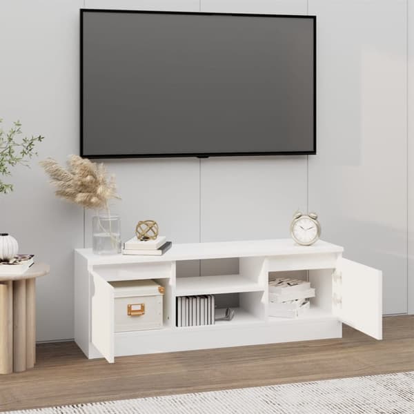 vidaXL TV-taso ovella valkoinen 102x30x36 cm - TV-tasot