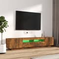 Miniatyrbild 5 av 6: vidaXL TV-skåp 2 delar med LED rökfärgad ek konstruerat trä -  TV-bänkar
