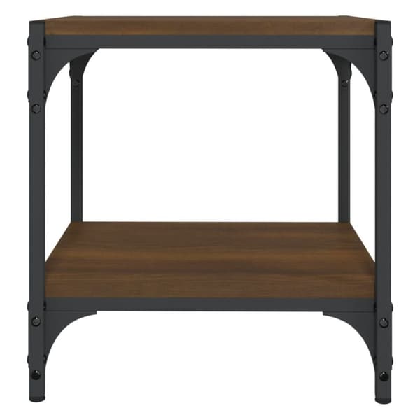 vidaXL Tv-bänk brun ek 40x33x41 cm konstruerat trä och stål -  TV-bänkar