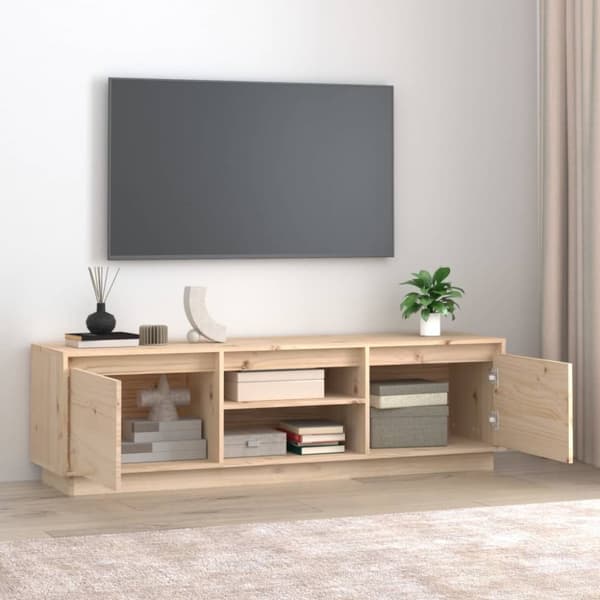 vidaXL tv-bord 140x35x40 cm massivt fyrretræ -  TV-møbler