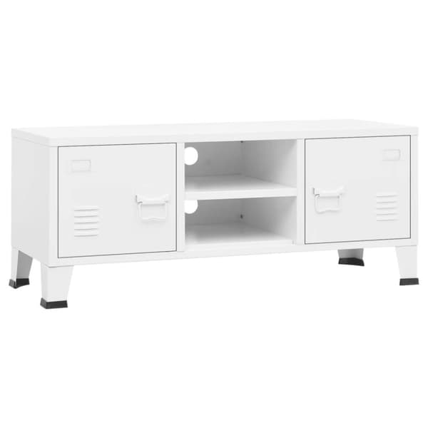 vidaXL Teollinen TV-taso valkoinen 105x35x42 cm metalli - TV-tasot