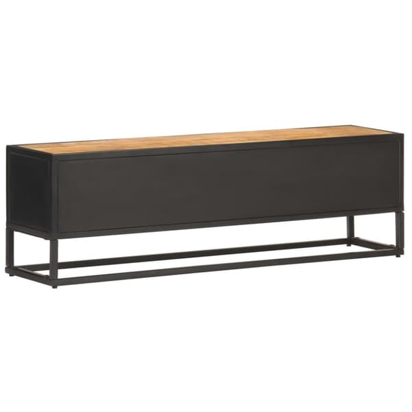 vidaXL TV-bänk med snidad dörr 130x30x40 cm grovt mangoträ -  TV-bänkar
