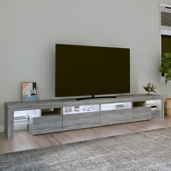 vidaXL TV-taso LED-valoilla harmaa Sonoma 260x36,5x40 cm - TV-tasot