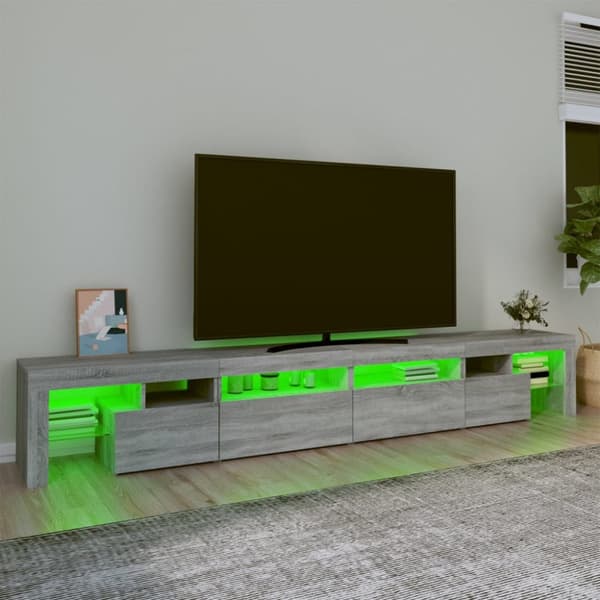 vidaXL TV-taso LED-valoilla harmaa Sonoma 260x36,5x40 cm - TV-tasot