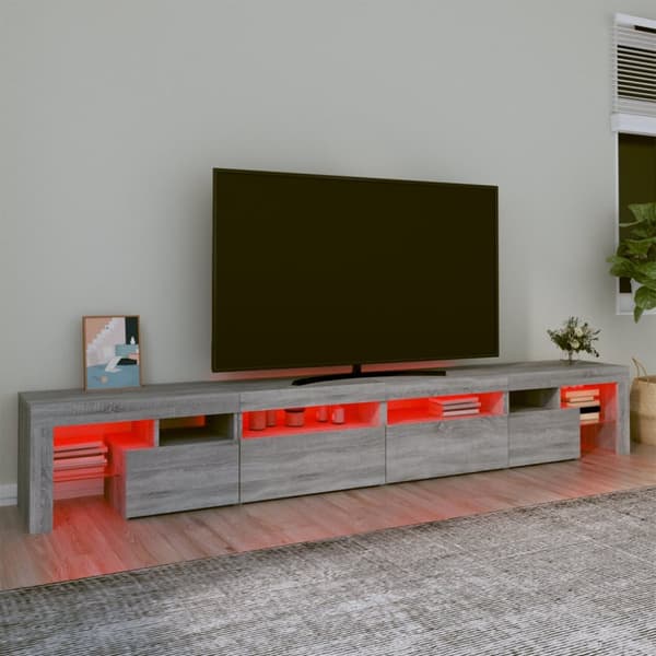 vidaXL TV-taso LED-valoilla harmaa Sonoma 260x36,5x40 cm - TV-tasot