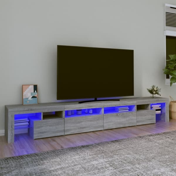 vidaXL TV-taso LED-valoilla harmaa Sonoma 260x36,5x40 cm -  TV-tasot
