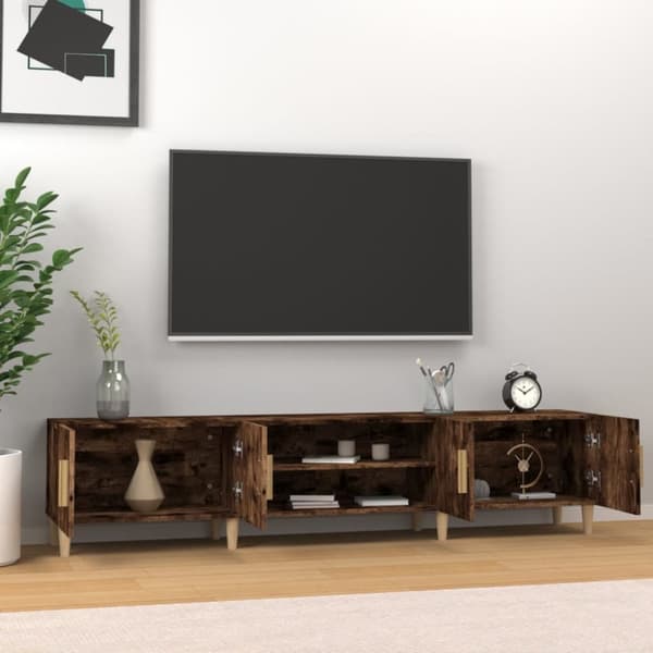 vidaXL TV-skåp rökfärgad ek 180x31,5x40 cm konstruerat trä - TV-bänkar