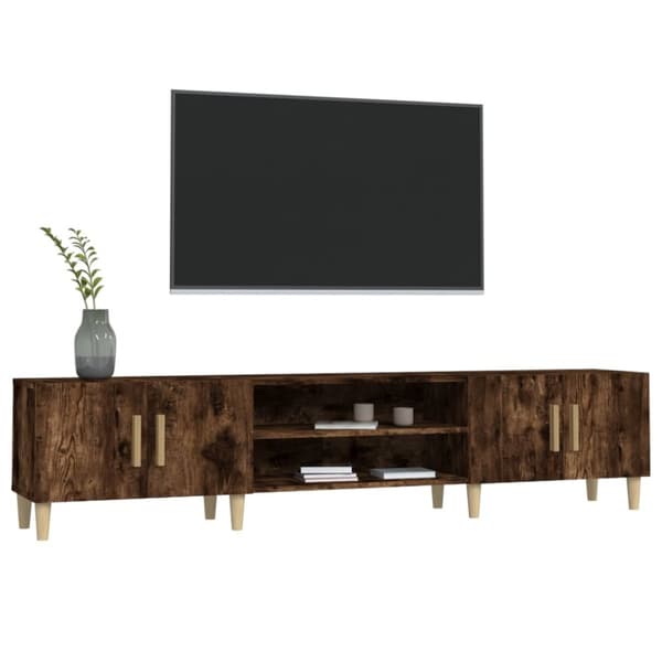 vidaXL TV-skåp rökfärgad ek 180x31,5x40 cm konstruerat trä - TV-bänkar
