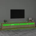 Pikkukuva 5 / 6: vidaXL TV-taso LED-valoilla Sonoma-tammi 270x35x40 cm -  TV-tasot