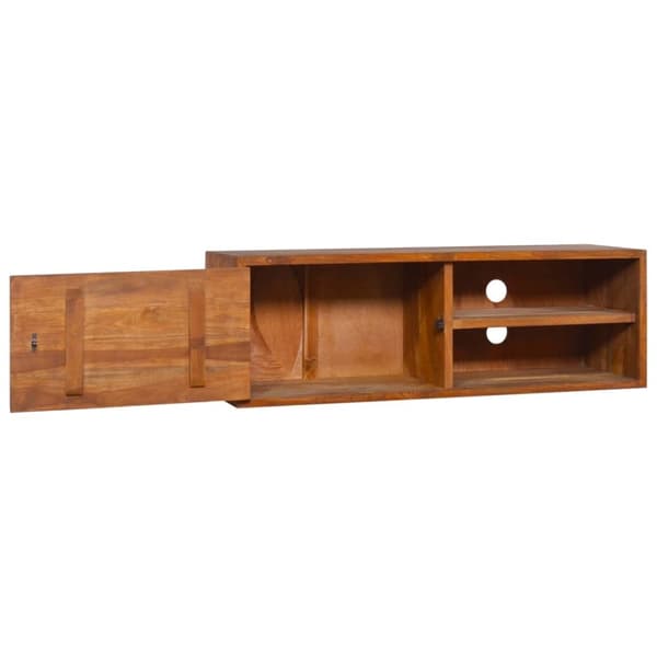 vidaXL Väggmonterad TV-bänk 180x30x30 cm massiv teak - TV-bänkar
