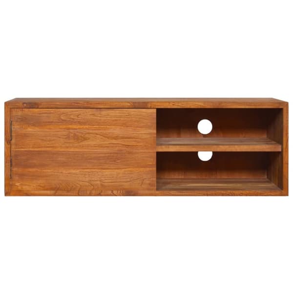 vidaXL Väggmonterad TV-bänk 180x30x30 cm massiv teak - TV-bänkar