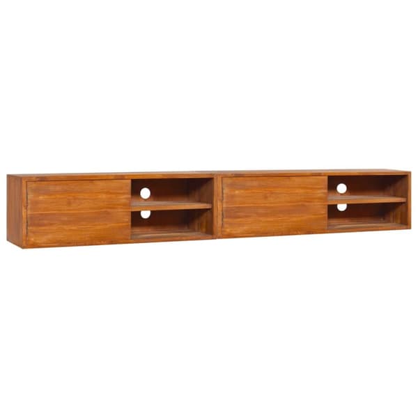 vidaXL Väggmonterad TV-bänk 180x30x30 cm massiv teak - TV-bänkar