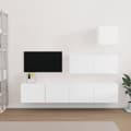 Miniatyrbild 1 av 6: vidaXL Tv-bänk 4 delar vit konstruerat trä -  TV-bänkar