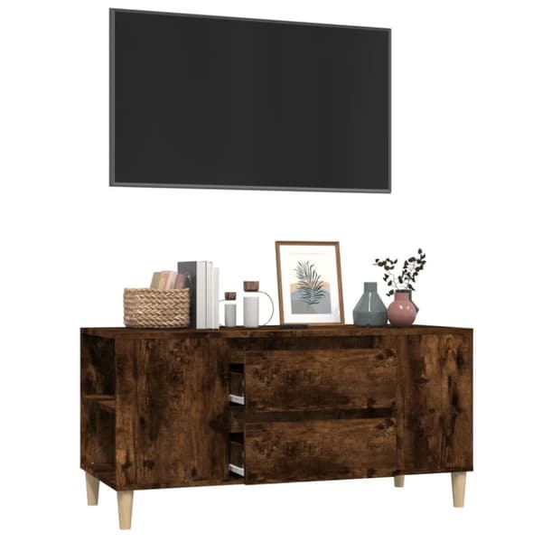 vidaXL tv-bord 102x44,5x50 cm konstrueret træ røget egetræ -  TV-møbler
