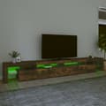 Miniatyrbild 5 av 6: vidaXL Tv-bänk med LED-belysning Rökfärgad ek 290x36,5x40 cm -  TV-bänkar