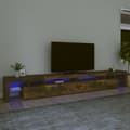 Miniatyrbild 1 av 6: vidaXL Tv-bänk med LED-belysning Rökfärgad ek 290x36,5x40 cm -  TV-bänkar