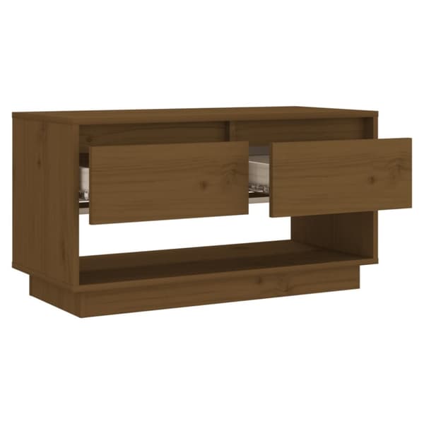 vidaXL Tv-bänk honungsbrun 74x34x40 cm massiv furu -  TV-bänkar