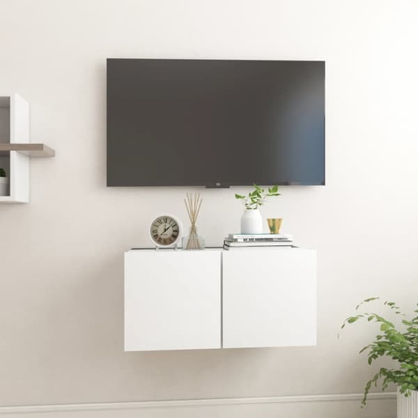 vidaXL væghængt tv-skab 60x30x30 cm hvid -  TV-møbler