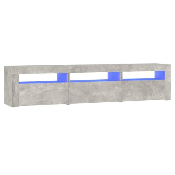 vidaXL Tv-bänk med LED-belysning betonggrå 180x35x40 cm - TV-bänkar