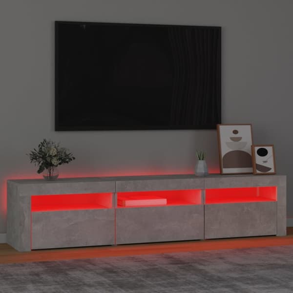 vidaXL Tv-bänk med LED-belysning betonggrå 180x35x40 cm - TV-bänkar