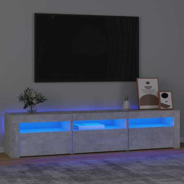 vidaXL Tv-bänk med LED-belysning betonggrå 180x35x40 cm - TV-bänkar