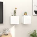 Miniatyrbillede 4 af 6: vidaXL væghængte tv-skabe 2 stk. 30,5x30x30 cm hvid -  TV-møbler