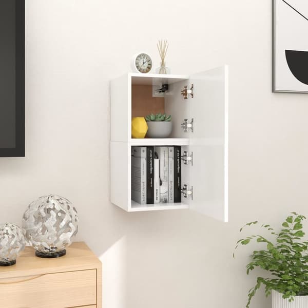 vidaXL væghængte tv-skabe 2 stk. 30,5x30x30 cm hvid - TV-møbler