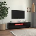 Miniatyrbillede 5 af 6: vidaXL tv-bord med LED-lys 160x35x40 cm sort -  TV-møbler