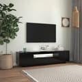 Miniatyrbillede 6 af 6: vidaXL tv-bord med LED-lys 160x35x40 cm sort -  TV-møbler