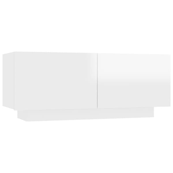 vidaXL tv-bord 100x35x40 cm konstrueret træ hvid højglans -  TV-møbler