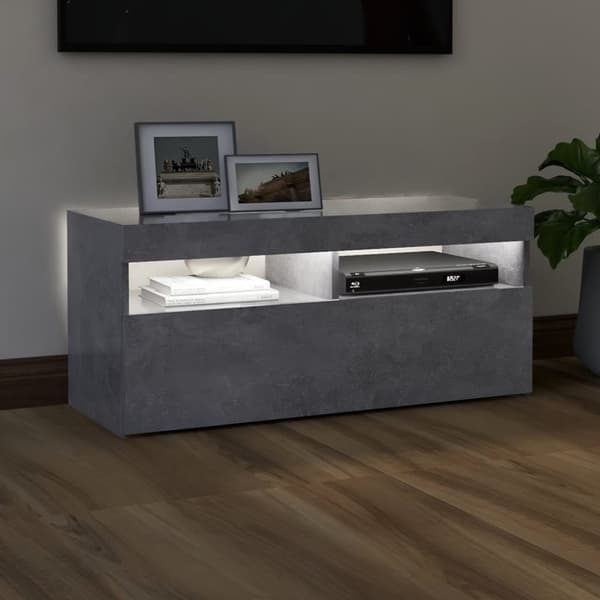 vidaXL TV-taso LED-valoilla betoninharmaa 90x35x40 cm - TV-tasot