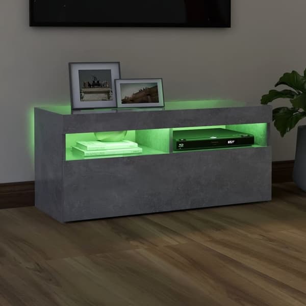 vidaXL TV-taso LED-valoilla betoninharmaa 90x35x40 cm - TV-tasot