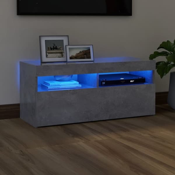 vidaXL TV-taso LED-valoilla betoninharmaa 90x35x40 cm - TV-tasot