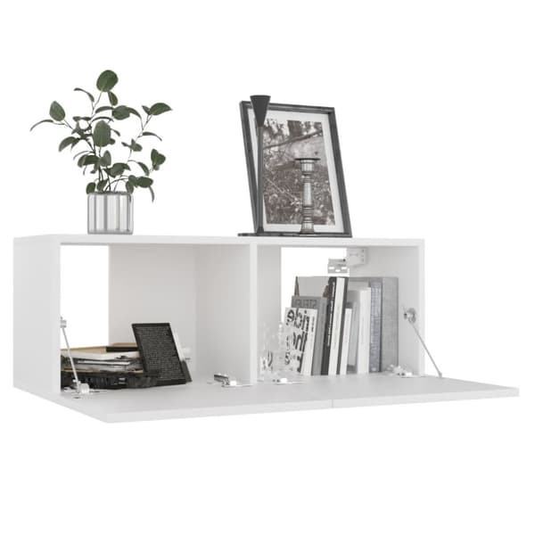 vidaXL tv-skabe 4 stk. 80x30x30 cm konstrueret træ hvid - TV-møbler