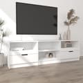 Miniatyrbild 4 av 6: vidaXL Tv-bänk vit 150x33,5x45 cm konstruerat trä -  TV-bänkar