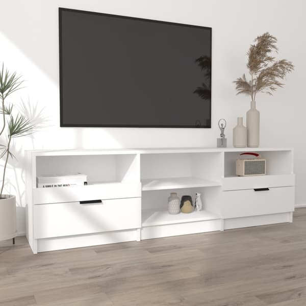 vidaXL Tv-bänk vit 150x33,5x45 cm konstruerat trä -  TV-bänkar