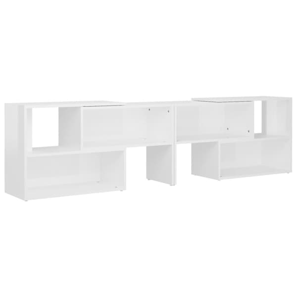 vidaXL tv-skab 149x30x52 cm spånplade hvid højglans - TV-møbler