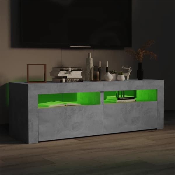 vidaXL TV-bänk med LED-belysning betonggrå 120x35x40 cm - TV-bänkar