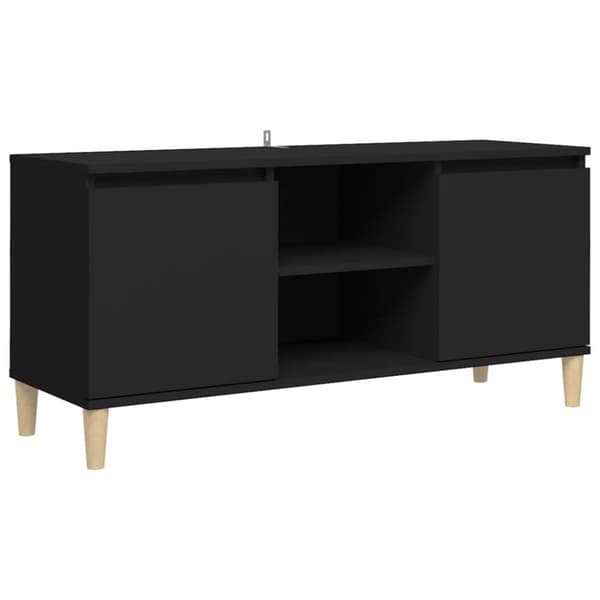 vidaXL TV-bänk med massiva ben svart 103,5x35x50 cm -  TV-bänkar