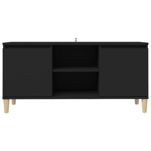 vidaXL TV-bänk med massiva ben svart 103,5x35x50 cm -  TV-bänkar
