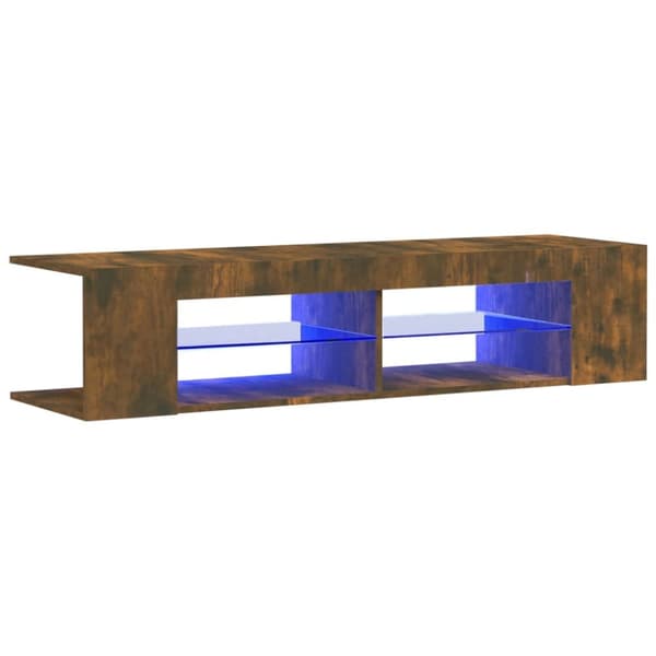 vidaXL tv-bord med LED-lys 135x39x30 cm røget eg -  TV-møbler