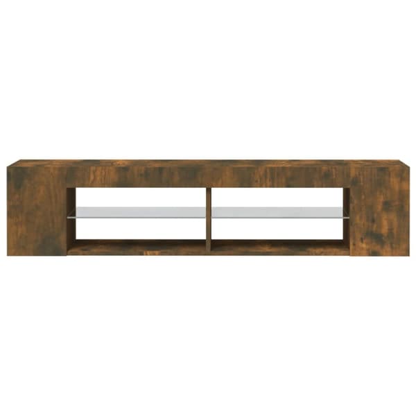 vidaXL tv-bord med LED-lys 135x39x30 cm røget eg -  TV-møbler