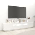 Miniatyrbild 4 av 6: vidaXL TV-bänk med LED-belysning vit högglans 200x35x40 cm -  TV-bänkar