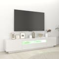 Miniatyrbild 6 av 6: vidaXL TV-bänk med LED-belysning vit högglans 200x35x40 cm -  TV-bänkar