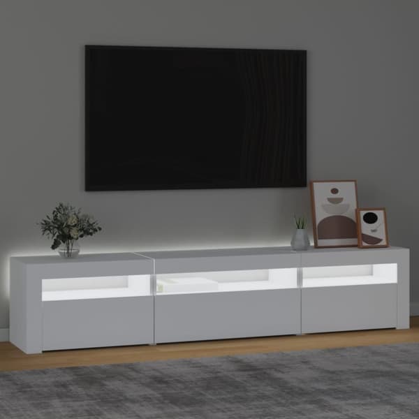 vidaXL TV-taso LED-valoilla valkoinen 195x35x40 cm -  TV-tasot