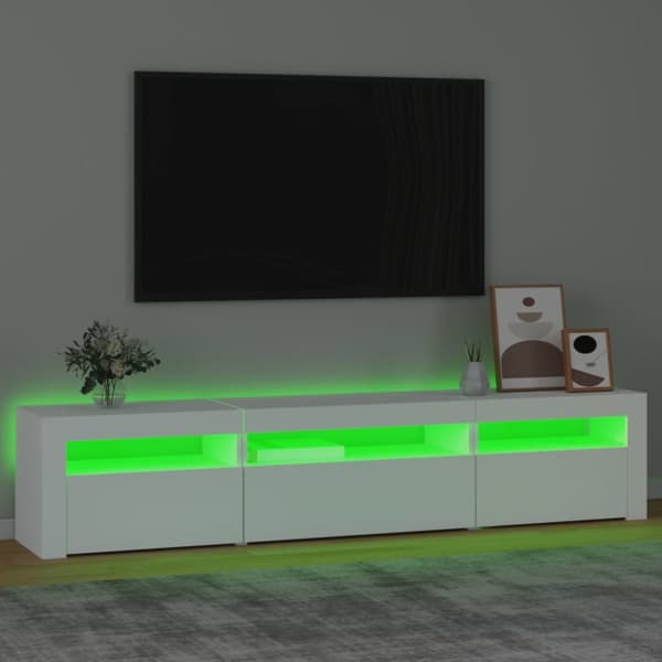 vidaXL TV-taso LED-valoilla valkoinen 195x35x40 cm - TV-tasot